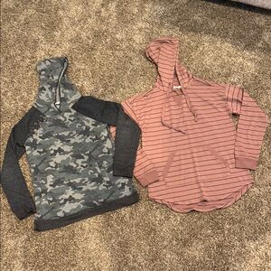 Camo and Striped Hoodies Set